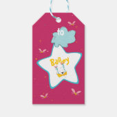 魔法おもしろいのピンク色の歯ポップ・アートののプリン ギフトタグ (正面)