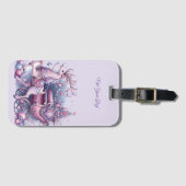 魔法おもしろいの紫トナカイ ラゲッジタグ (正面横)