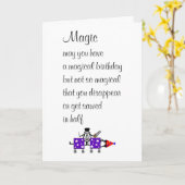 魔法おもしろいハッピーバースデー カード (黄色い花)