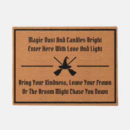 魔法おもしろい呪文ミニマル素朴リストウィッチユーモア ドアマット