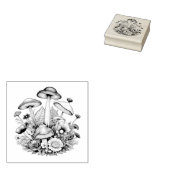 魔法お洒落のキノコと花 ラバースタンプ (押印)