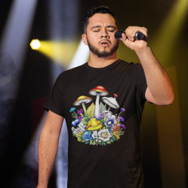 魔法お洒落のキノコと花 Tシャツ