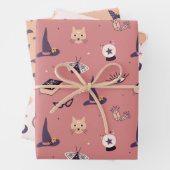 魔法お洒落のピンクの魔女をテーマにした ラッピングペーパーシート (インサイチュ)