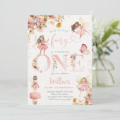 魔法お洒落のフローラ妖精1st誕生日パーティー 招待状 (スタンド正面)