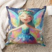 魔法お洒落の森に入った虹の妖精 クッション (ブランケット)
