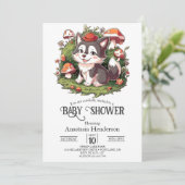 魔法お洒落の狼の赤ちゃんシャワーデジタル 招待状 (スタンド正面)