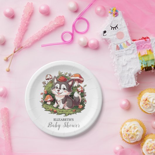 魔法お洒落の狼の赤ちゃんシャワー ペーパープレート (パーティー)
