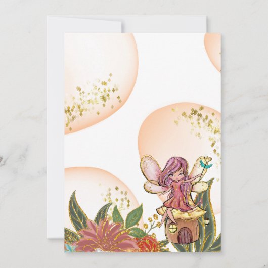 魔法お洒落の魔法の森の妖精&レディーバグ 招待状 (裏面)