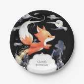 魔法お洒落キツネ誕生日 ペーパープレート (正面)