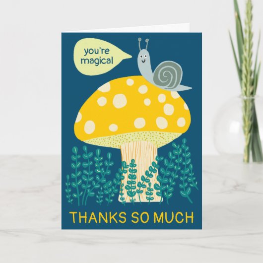 魔法お洒落キノコのカタツムリカスタムの感謝してい カード (正面)