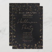 魔法お洒落ハロウィーンカクテルコスチュームパーティー 招待状 (正面/裏面)