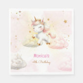 魔法お洒落パステルユニコーン子供の誕生日 スタンダードランチョンナプキン (正面)