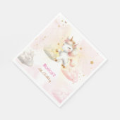 魔法お洒落パステルユニコーン子供の誕生日 スタンダードランチョンナプキン (角)