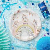 魔法お洒落パステルユニコーン子供の誕生日 ペーパープレート (パーティー)