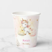 魔法お洒落パステルユニコーン子供の誕生日 紙コップ (裏面)