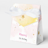 魔法お洒落ピンクダビング子供の誕生日 フェイバーボックス (正面サイド)