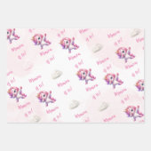 魔法お洒落ピンクダビング子供の誕生日 ラッピングペーパーシート (正面3)