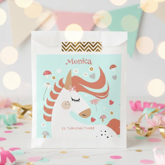 魔法お洒落ユニコーン子供の誕生日 フェイバーバッグ