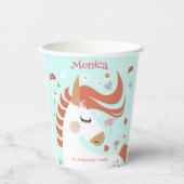 魔法お洒落ユニコーン子供の誕生日 紙コップ (正面)