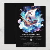 魔法お洒落海賊誕生日 招待状 (正面/裏面)