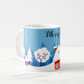 魔法お洒落雪クリスマスシックエレガント コーヒーマグカップ (正面左)