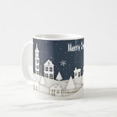 魔法お洒落雪クリスマスシックブルー コーヒーマグカップ (正面左)