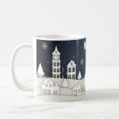 魔法お洒落雪クリスマスシックブルー コーヒーマグカップ (左)