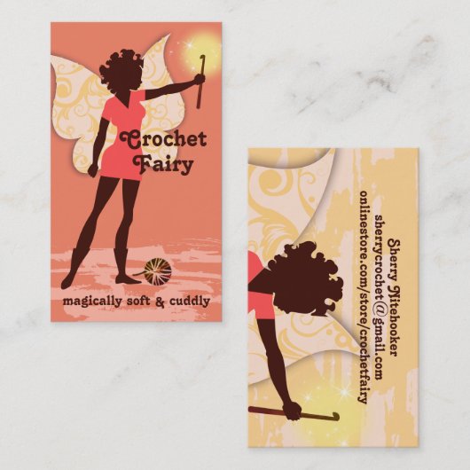 魔法かぎ針のフック·フェアリーヤーンのカスタム色 名刺 (正面/裏面)