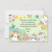 魔法かわいいカチコーン猫ユニコーン子供の誕生日 サンキューカード (正面)