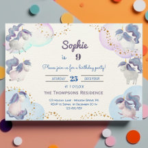 魔法かわいいユニコーン子供の誕生日