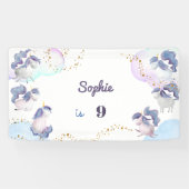 魔法かわいいユニコーン子供の誕生日 横断幕 (横)