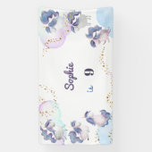 魔法かわいいユニコーン子供の誕生日 横断幕 (縦)