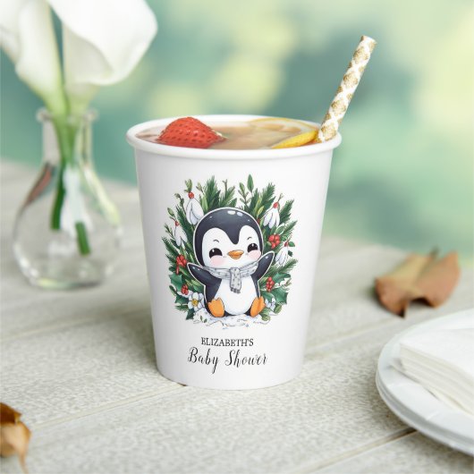 魔法かわいらしペンギン赤ちゃんシャワー 紙コップ (インサイチュ)