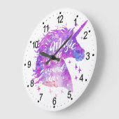 魔法がすべてのまわりに使用中-背景色の選択 ラージ壁時計 (傾斜)