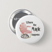 魔法がボタン美容師起こるところ 缶バッジ (正面&裏面)