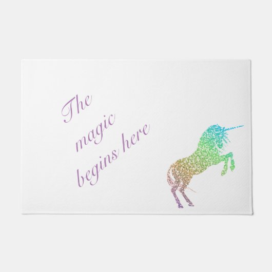 魔法が始まるUnicornドアマット ドアマット (正面)