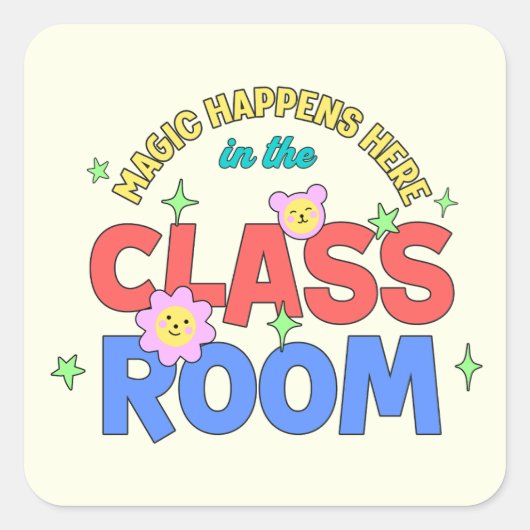 魔法が教室で発生 スクエアシール (正面)