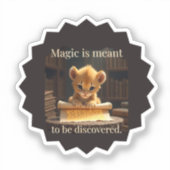 魔法が発見されるかわいくてライオンのステッカー シール (正面)