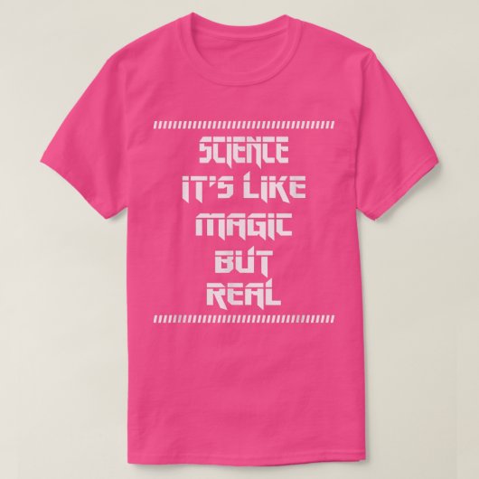 魔法が科学実在引用文の皮肉おもしろい的な Tシャツ (デザイン正面)