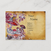 魔法きのこ羊皮紙のアンティーク小包 名刺 (正面)