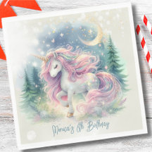 魔法きらめくお洒落ユニコーン子供の誕生日