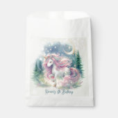 魔法きらめくお洒落ユニコーン子供の誕生日 フェイバーバッグ (正面)