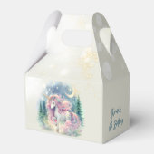 魔法きらめくお洒落ユニコーン子供の誕生日 フェイバーボックス (裏面サイド)