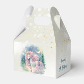 魔法きらめくお洒落ユニコーン子供の誕生日 フェイバーボックス (正面サイド)