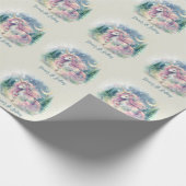 魔法きらめくお洒落ユニコーン子供の誕生日 ラッピングペーパー (角)