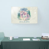 魔法きらめくお洒落ユニコーン子供の誕生日 横断幕 (トレードショー)