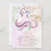 魔法きらめくのユニコーン誕生日招待状 招待状 (正面)