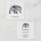 *~*魔法くまの自然のアウトドアの水彩画 スクエア名刺 (正面/裏面)