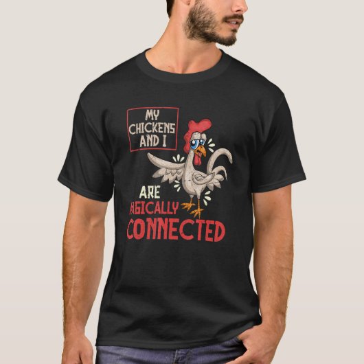 魔法でつながる私とニワトリたち 農家の人 Tシャツ (正面)