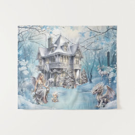 魔法とお洒落クリスマスの妖精 タペストリー